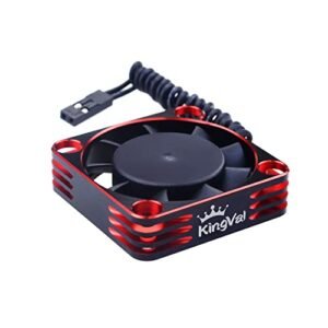KingVal 40x40mm Aluminum Cooling Fan 16000RPM for RC Car Powerful Motor 4068 4092 4074 Brushless Motor Red