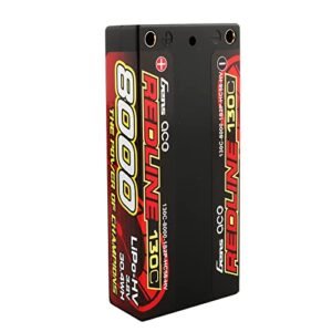 Gens ace Redline Series 1S Lipo Battery 3.8V 8000mAh 130C HV Lipo Battery with 4.0mm Bullet for 1/12 Pan Car