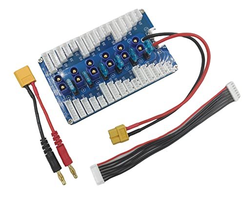 EC3 Parallel Charging Board 2S to 6S Lipo Battery Charge Plate with Fuse for RC Scales MMPI ISDT B6AC Hota Balance Chargers XT60 Connector