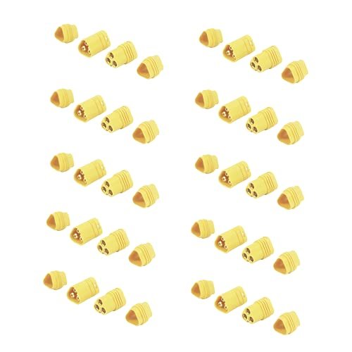 BDHI 10 Pairs MT60 3.5mm 3 Wire 3 Pole Bullet Connector Plug Set for RC ESC to Motor Quad Car Battery Charger B196 10