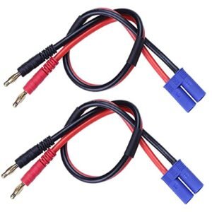 Mash RC Helicopter EC5 Male to 4MM Banana Plug Bullet Male Connector RC Battery Charge Cable 12AWG 11.8inch