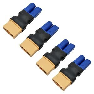 LinsyRC 4pcs XT90 Female to EC5 Male Connector Adapter Plug Solves Nest Says No Power to RC Wire Issue for RC FPV Drone Car Battery Charger ESC