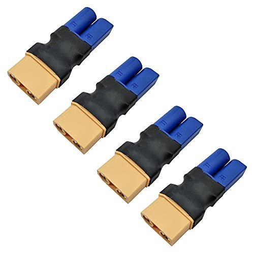 LinsyRC 4pcs XT90 Female to EC5 Male Connector Adapter Plug Solves Nest Says No Power to RC Wire Issue for RC FPV Drone Car Battery Charger ESC