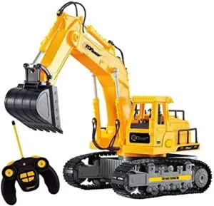 Top Race TR 111 7 Channel Full Functional RC Truck and Construction Excavator with Lights and Sound Battery Powered Electric Remote Control