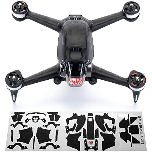 WRAPGRADE Skin Compatible with DJI FPV Full wrap Black Bumpy CAMO for RC Plane with Pontoons