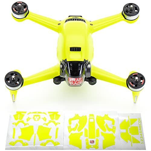 WRAPGRADE Neon Yellow Full Wrap Skin for DJI FPV Perfect for Getting Started with RC Airplanes