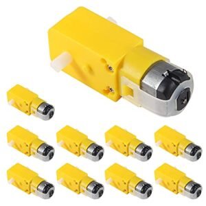 ACEIRMC 10pcs TT Magnetic Gearbox Engine DC Electric Motor 3V 6V Dual Shaft Geared DIY Arduino Smart Car Robot Toys Cars Chassis Models Vibration Products I Shape 1 48 Reduction Ratio Perfect for Code for RC Car Arduino Projects