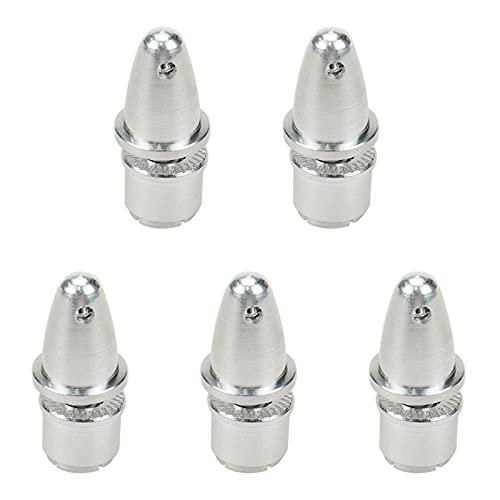 Mcredy 5Pcs RC Airplane Bullet Spinners Propeller Adapter Saver Silver for Shaft Brushless Motor 3mm Aperture 5mm Output Axle Prevent RC Airplane Crashes and Explodes