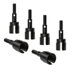 6Pack ShareGoo 02033 Metal Wheel Stub Axle Drive Axle Cup for Exceed Nitro RC Car HSP Redcat Volcano 94123 94111 1 10 Scale Buggy Truck Black