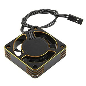 ShareGoo Alloy Brushless Motor ESC Cooling Fan Heatsink 18000RPM 40x40mm JST Plug for RC Car ESC Troubleshooting 540 550 Brushless Motor 4010 Black Gold