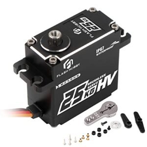 FLASH HOBBY M25BHW Waterproof IP67 25kg Full Aluminum Case High Torque Digital Brushless Motor Servo for RC Crawler Car Robot Truck Parts Free RC Hobby Catalogs