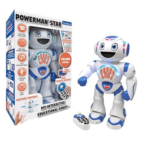 Lexibook Powerman Star Remote Control Walking Talking Toy Robot STEM Programmable for Kids 4 Plus ROB85EN