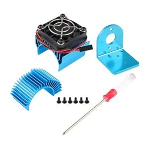 Rchobbytop Aluminum RC Heat Sink with 5V Cooling Fan Motor Heatsink and Seat Combo for Wltoys 1/12 RC Truck A949 B A959 B A969 B A979 B K929 B 12428 1/18 RC Car Pack of 3