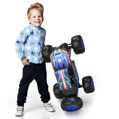 DEERC 1/8 Scale RC Large Scale Cars Off Road Monster Truck Remote Control Toy with 2 Batteries for 80 Min Play