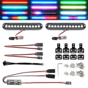 Traxxas RC Police Car with Lights LED Light Bar Roof Lamp Headlight Tail Light Kit 100mm 2 Bar