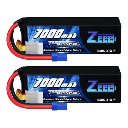 Eztec Ford F 150 RC Truck Zeee 6S Lipo Battery 7000mAh 22.2V 100C Soft Case with EC5 Connector 2 Pack