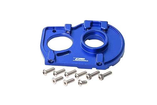 GPM 1/10 Lasernut U4 Tenacity LOS03028 Upgrade Parts Aluminum Motor Mount Plate with Heat Sink Fins for Horizon Amp DB RC Car 10Pc Set Blue