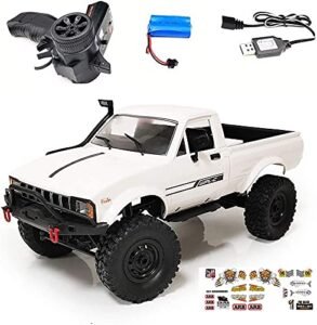 FMTStore WPL 1 16 C24 1 Upgrade Version RC King Kong Truck Remote Control Car Full Scale 4WD Off Road with LED Headlight