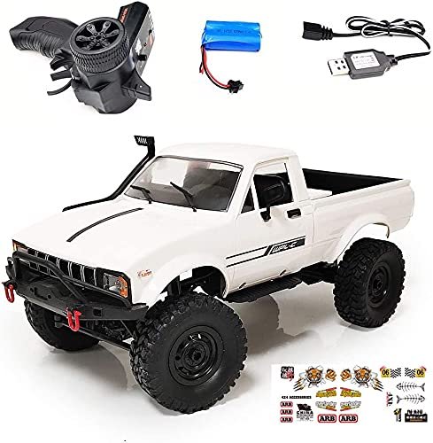FMTStore WPL 1 16 C24 1 Upgrade Version RC King Kong Truck Remote Control Car Full Scale 4WD Off Road with LED Headlight