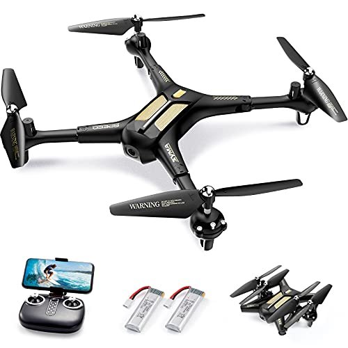 SYMA X5SW RC 2.4G 6 Axis FPV Quadcopter Drone with Camera for Adults Kids Foldable Remote Control Altitude Hold Headless Mode One Key Start 3D Flips 2 Batteries