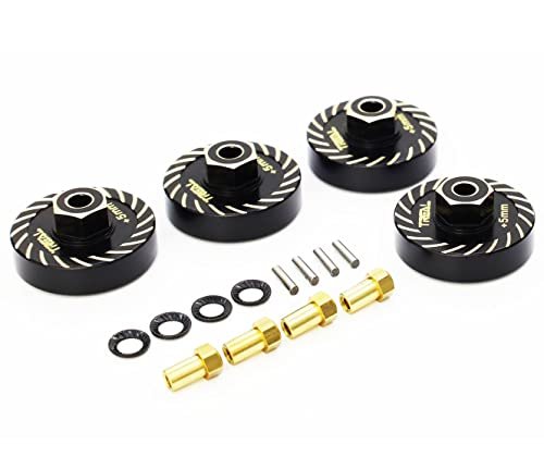 Treal Brass Extended Wheel Spacers 4p 5mm Axle Counter Weight Type B for Axial SCX24 Deadbolt C10 Gladiator Bronco Black RC Components Wheel Spacers