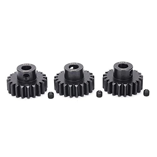 Keenso RC Pinion Gear Set, 3Pcs 8mm 20T Pinion Gear M1.5 20 Tooth Pinion Gear for 1/5 1/6 RC Car 8mm Shaft Brushless Motor