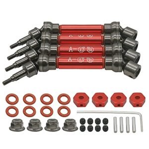 Rcawd 4Pcs Front Rear CVD Drive Shaft Set for Arrma Big Rock V2 Drive Shafts Arrma 3s Blx Upgrade Parts Compatible with RC Drift Big Wing Models