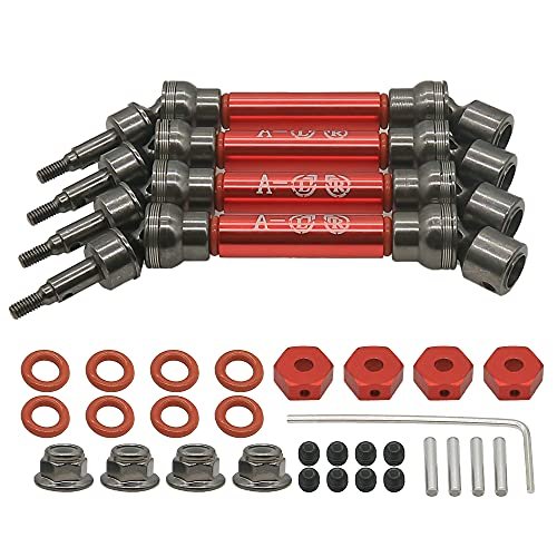Rcawd 4Pcs Front Rear CVD Drive Shaft Set for Arrma Big Rock V2 Drive Shafts Arrma 3s Blx Upgrade Parts Compatible with RC Drift Big Wing Models