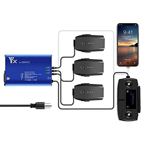 Fast Lane RC Helicopter Eagle 1 Hanatora Parallel 158W Battery Charger for DJI Mavic Pro 1st Generation Platinum Alpine White 5 in 1 Multi Fast Rapid Charging Hub