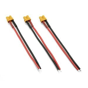Amass XT30U F 18AWG 10cm LiPo Pigtail Yellow 3pcs