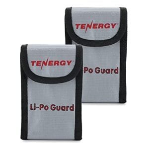 Tenergy 2 Pack Fire Retardant Lipo Battery Bags for Safe Charging and Storage 5.5x3.5x2 Inches