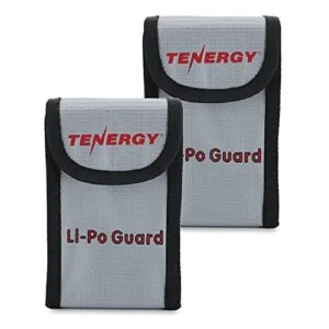 Tenergy 2 Pack Fire Retardant Lipo Battery Bags for Safe Charging and Storage 5.5x3.5x2 Inches