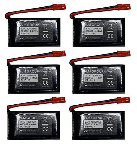 Sky Viper Drones Replacement Batteries Set of 6 3.7V 1200mAh Compatible with Most Models