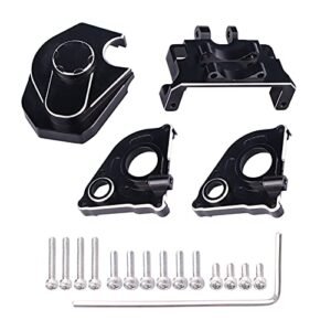 AIMROCK Aluminum Gearbox Cover and Steering Servo Mount Set for SCX24 RC Crawler Compatible with Beadlock RC Wheels and Tires