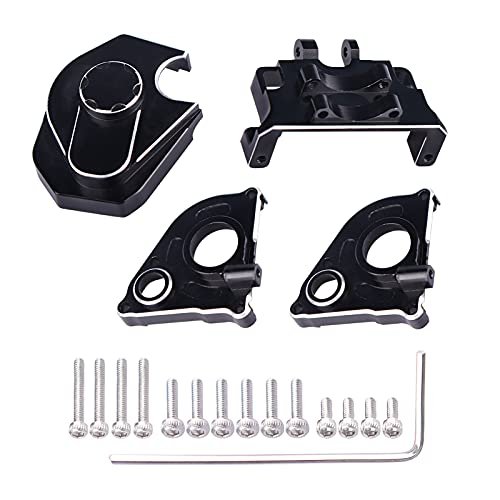 AIMROCK Aluminum Gearbox Cover and Steering Servo Mount Set for SCX24 RC Crawler Compatible with Beadlock RC Wheels and Tires