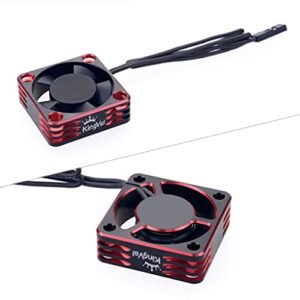 KingVal 2PCS 30x30mm Aluminum 28000RPM Ducted Fan RC Car Motor Cooling Fan for 1/8 1/10 1/12 Scale 540 550 Motors Black Red