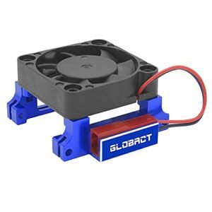 GLOBACT CNC Aluminum Alloy ESC Cooling Fan Heat Sink for Velocity RC Helicopter and 1/10 Slash 4x4 Stampede 4x4 VXL Rustler VXL Replace 3340 Velineon VXL 3s ESC Cooling Fan