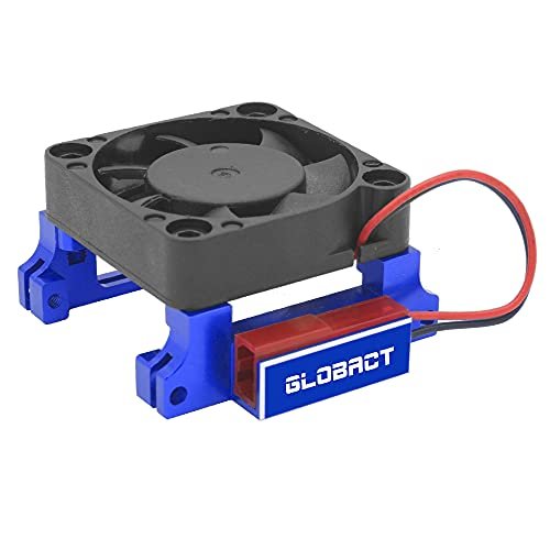 GLOBACT CNC Aluminum Alloy ESC Cooling Fan Heat Sink for Velocity RC Helicopter and 1/10 Slash 4x4 Stampede 4x4 VXL Rustler VXL Replace 3340 Velineon VXL 3s ESC Cooling Fan