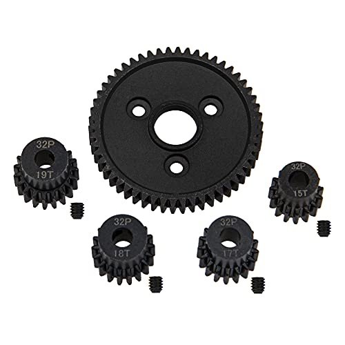 ShareGoo Steel 0.8 32 Pitch 54T Spur Gear and 15T 17T 18T 19T Pinion Gear Motor Gear Set for Gas Powered RC Car Bodies Compatible with Traxxas Slash 4x4 4WD 2WD VXL Rally VXL Stampede 4x4 Summit E REVO 1/10 RC Car
