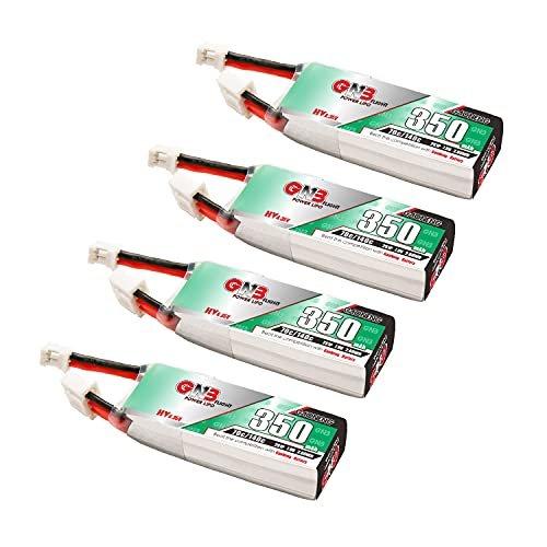 GAONENG 4pcs GNB 2S 7.6V HV 350mAh 70C LiPo Battery PH2.0 Connector for UMX Pitts S-1S UMX P3 Revolution RC Toy Small Heli Airplane Quads Quadcopter Helicopter Mini Micro FPV Aerial Model DIY FPV
