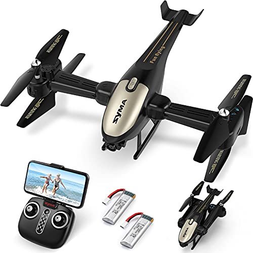 SYMA 3D Printed RC Helicopter Fuselage with 1080P HD Camera FPV Real Time Transmission Altitude Hold and 360 Flips for Adults Kids