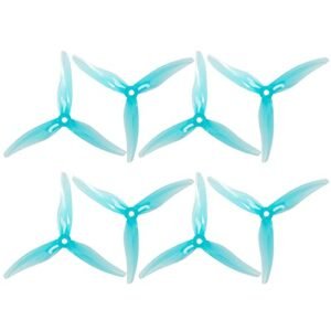 Gemfan Hurricane H6 RC Helicopter Parts 8Pcs 5.1inch 3 Paddle Propeller CW CCW Props with 5mm Mounting Hole for 2206 2407 Motor FPV Racing Drone Blue