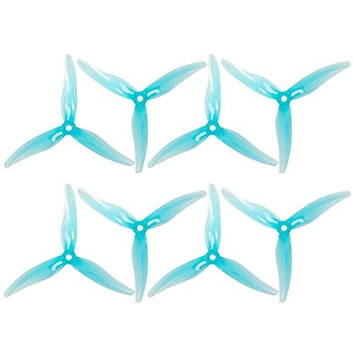 Gemfan Hurricane H6 RC Helicopter Parts 8Pcs 5.1inch 3 Paddle Propeller CW CCW Props with 5mm Mounting Hole for 2206 2407 Motor FPV Racing Drone Blue