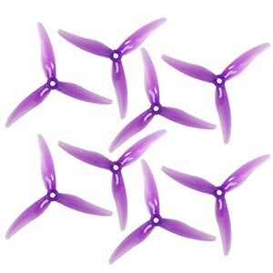 Gemfan 8Pcs Hurricane 51477 5.1inch RC Variable Pitch Propeller 3 Paddle Props 5mm Mounting Hole for 2206 2407 Motor FPV Racing Drone Purple