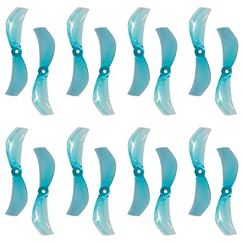 Gemfan Durable King RC Helicopter 40mm 2 Blade Props for 1102 Motor 16pcs Clear Blue