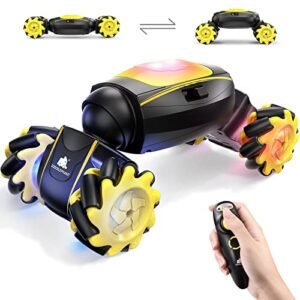 DODOELEPHANT Gesture Sensing RC Stunt Car Kids Remote Control Toys 4WD Monster Truck Crawler with Gravity Sensor 2.4Ghz 9.5mph 1 28 Transform Offroad Birthday Christmas Gift for Boys Girls rc crawler vs monster truck