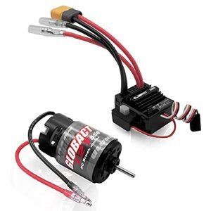 GLOBACT 550 Brushed Motor 12T and 80A ESC Combo for Truck and Trailer RC Car 1/10 Scale Models XT60 Plug