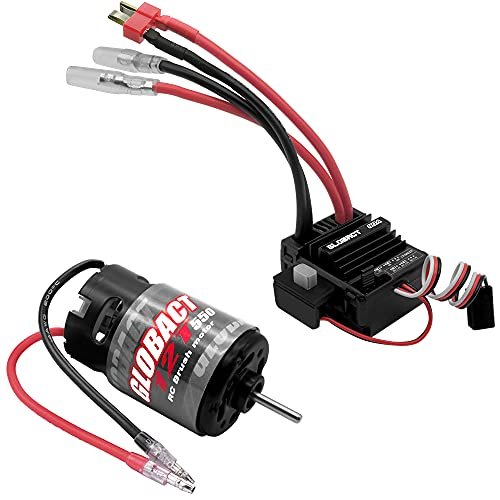 GLOBACT 550 Brushed Motor 12T and 80A ESC Combo The Best Brushed RC Crawler Motor ESC Combo for 1/10 Slash 2WD 4x4 Arrma Granite Senton Typhon