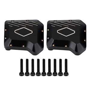 INJORA Brass Diff Cover Front and Rear Axles Housing Cover for 1 10 RC Crawler Car TRX4 Upgrade Parts Compatible with RC Car Diff Grease Applications Black