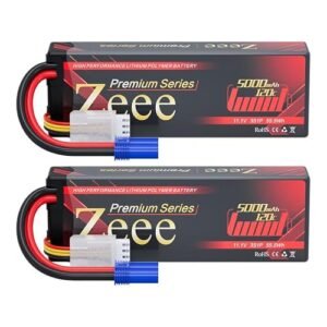 Zeee Premium Series 3S Lipo Battery 5000mAh 11.1V 120C with EC5 Connector for World's Biggest RC Mud Truck and Racing Hobby 2 Pack